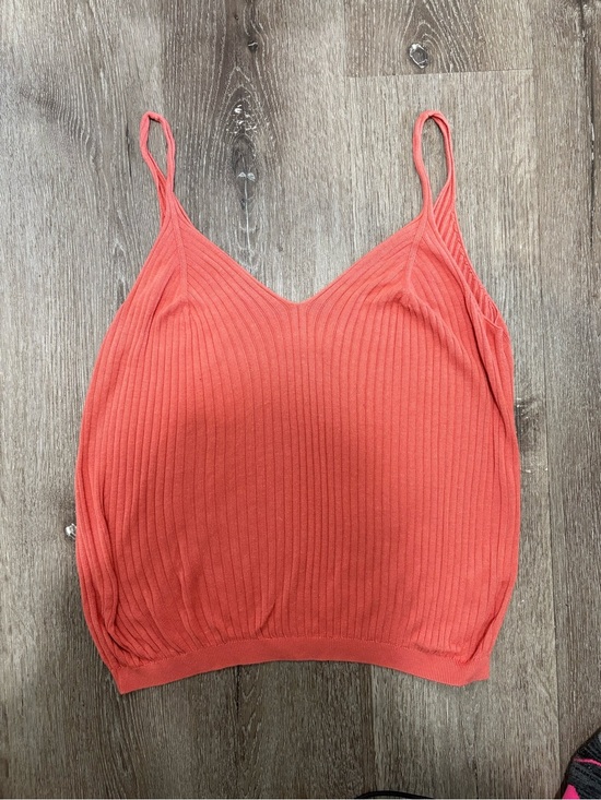 Anthropologie Tops - Anthropologie Spaghetti Strap Ribbed Knit Cami Tank Top - Coral